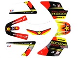 KIT DECO STICKERS ROCKSTAR ROUGE ET JAUNE PW50 PIWI 50 YAMAHA, image N°1