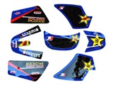 KIT DECO STICKERS ROCKSTAR BLEU PW50 PIWI 50 YAMAHA, image N°1